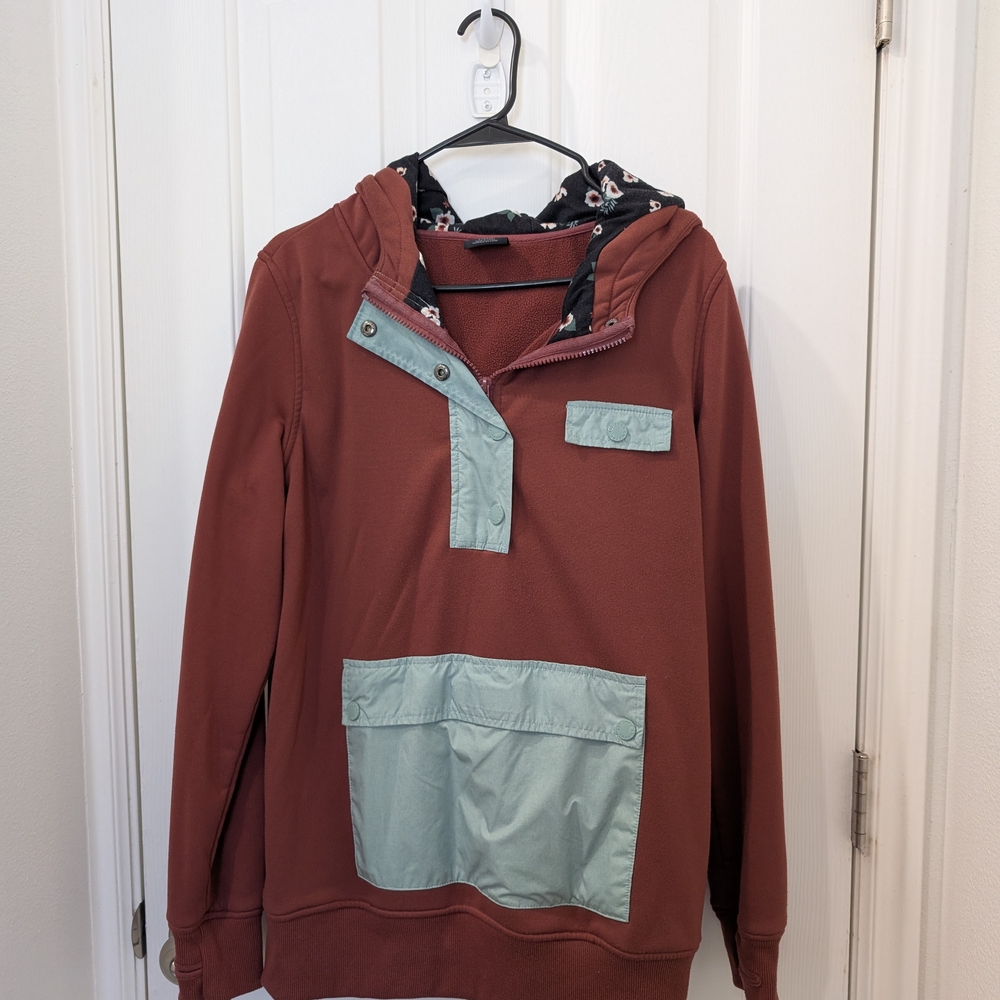 Rust and Mint Pullover Hoodie